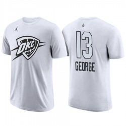2018 All-Star Thunder Male Paul George # 13 Blanco Camiseta