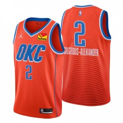 2020-21 Oklahoma City Thunder & 2 Shai Gilgeous-Alexander Camiseta Declaración de naranja EDICIÓN
