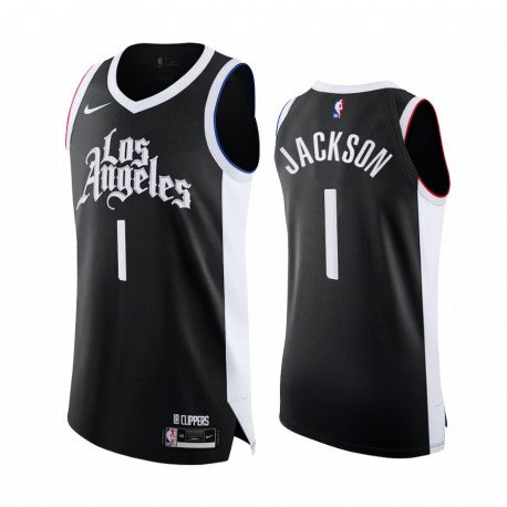 Reggie Jackson la Clippers Negro Authentic City Edition 2020-21 Camisetas Jugador