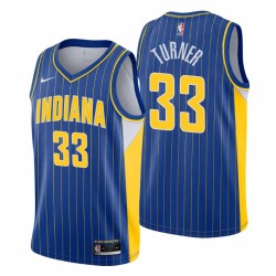 2020-21 Indiana Pacers Swingman Camiseta Myles Turner No. 33 Ciudad Edición Azul