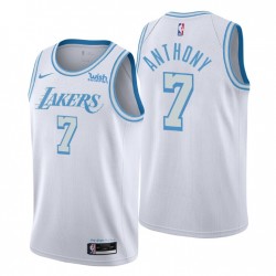 Los Ángeles Lakers Swingman Carmelo Anthony No. 7 Ciudad Edición Blanco Camiseta