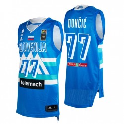 Eslovenia Baloncesto 2021 Tokypo Olympics First Bertth & 77 Luka Doncic Azul Camiseta