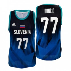 Eslovenia Baloncesto Juegos Olímpicos de Tokio y 77 LUKA DONCIC AZUL CAMISETA