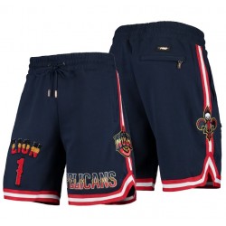 New Orleans Pelicans No. 1 Zion Williamson Iconic Jugador Marina Pantalones cortos