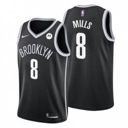 Brooklyn Nets Icon Edición & 8 Patty Mills Negro Camiseta Swingman