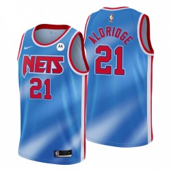 Brooklyn Nets Hardwood Classics Lamarcus Aldridge No. 21 Azul Swingman Camiseta