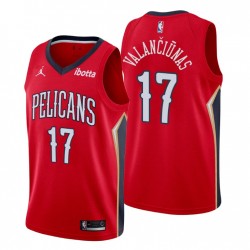 Nueva Orleans Pelicans Declaración Edición Jonas Valanciunas y 17 Rojo Sking Camiseta