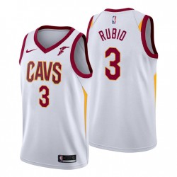 Cleveland Cavaliers Association Edición Ricky Rubio No. 3 Blanco Swingman Camiseta