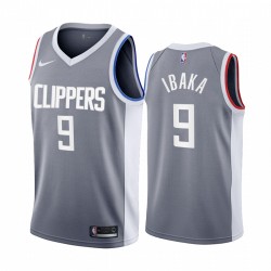 2020-21 La Clippers Serge Ibaka Gorned Edition Grey # 9 Camisetas