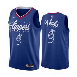 Serge Ibaka la Clippers 2020 Navidad Night Blue Camisetas Festiva Edición Especial