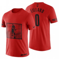 Portland Trail Blazers Hombres 0 Rojo NBA Playoffs 50 Puntos & Buzzer-Beating 3-Pointer Dibujos animados Damian Lillard T-Shirt