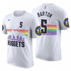 2018-19 hombres Denver Nuggets 5 Will Barton City Edición Blanco Camiseta
