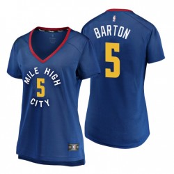 Fanáticos de marca Denver Nuggets 5 Will Barton Declaración Azul Replica Camiseta