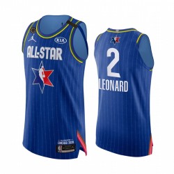 2020 All-Star Authentic Kawhi Leonard # 2 Camisetas Kobe Forever Los Angeles Clippers Blue