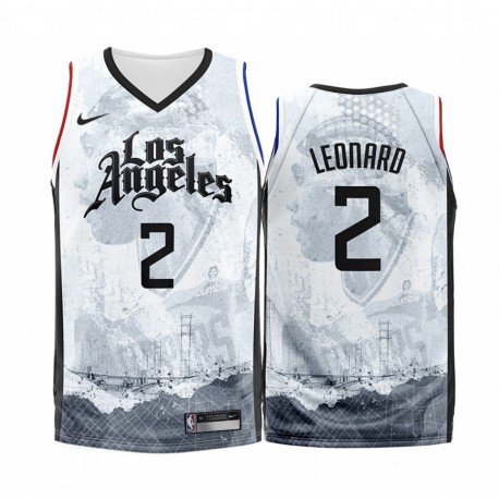 Los Angeles Clippers Kawhi Leonard & 2 Blanco 2020 Fashion Edition Camisetas