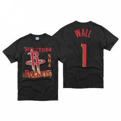 Houston Rockets John Wall # 1 Playground '47 Vintage Tubular Negro Camiseta