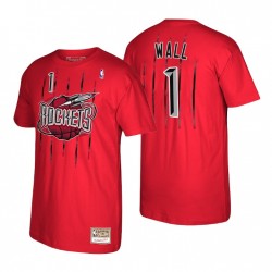 Houston Rockets # 1 John Wall Mitchell& Ness Reload 2.0 Rojo Camiseta