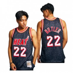 Miami Heat Jimmy Butler # 22 Mitchell& Ness Negro Life Wild Life Hardwood Classics Camiseta