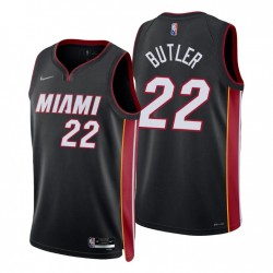 2021-22 Miami Heat Jimmy Butler # 22 75 aniversario Diamante Negro Swingman Camiseta Icono