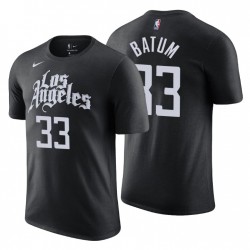 Camiseta de la ciudad de Los Angeles Clippers Nicolas Batum 33 Negro 2020-21