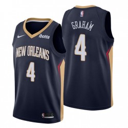 New Orleans Pelicans Icon Edición # 4 Devonte 'Graham Navy Camiseta Swingman