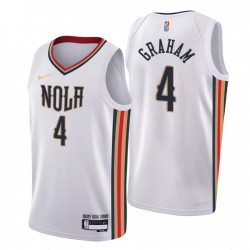 2021-22 New Orleans Pelicans Devonte 'Graham # 4 Ciudad 75 aniversario Blanco Camiseta