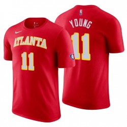 Atlanta Hawks Trae Young # 11 75 aniversario Diamond Rojo T-shirt icono