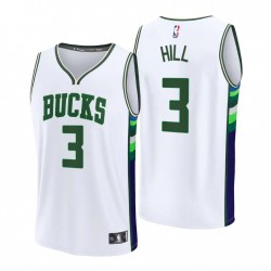 2021-22 Milwaukee Bucks George Hill # 3 Replica Blanco Camiseta - Ciudad
