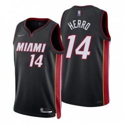 2021-22 Miami Heat Tyler Herro # 14 75 aniversario Diamante Negro Swingman Camiseta Icono