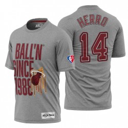 Miami Heat Tyler HERRO # 14 NBA 75 aniversario gris camiseta gris