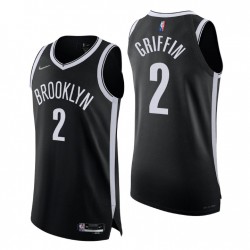 Brooklyn Nets Blake Griffin # 2 2021-22 75 aniversario Diamante Negro Camiseta Auténtico icono