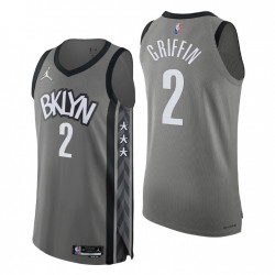 Brooklyn Nets 2021-22 NBA 75th Blake Griffin # 2 auténtica declaración de camiseta gris