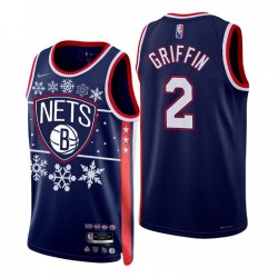 Brooklyn Nets 2021 NBA 75.a Navidad Blake Griffin # 2 Navy Camiseta