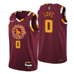 2021-22 Cleveland Cavaliers Kevin Love # 0 Ciudad 75 aniversario Vino Camiseta
