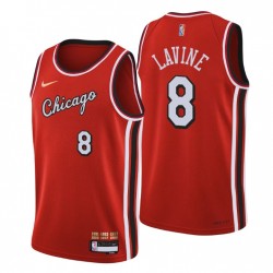 2021-22 Chicago Bulls Zach Lavine # 8 Ciudad 75 aniversario Rojo Camiseta