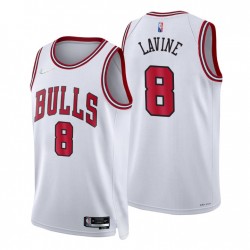 2021-22 Chicago Bulls Zach Lavine # 8 75 aniversario Diamond Blanco Swingman Camiseta Association