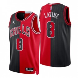 Chicago Bulls Split Edición Zach Lavine No. 8 Rojo Negro 2021-22 Swingman Camiseta