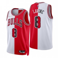 Chicago Bulls Split Edición Zach Lavine No. 8 Rojo Blanco 2021-22 Swingman Camiseta