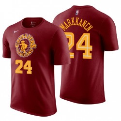 Cleveland Cavaliers # 24 Lauri Markkanen City Edición Rojo Camiseta