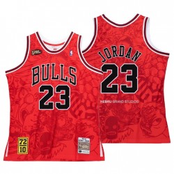 Chicago Bulls Hebru Brantley X M& N Michael Jordan No. 23 Rojo Blanco 1995-96 Swordman Camiseta