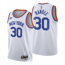 New York Knicks Julius Randle # 30 2021-22 75 aniversario Classic Edición Año Zero Blanco Camiseta