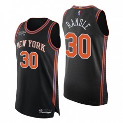 New York Knicks 2021-22 NBA 75 Julius Randle # 30 Auténtica ciudad de Negro Camiseta