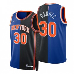 New York Knicks Split Edición Julius Randle No. 30 Royal Negro 2021-22 Swingman Camiseta