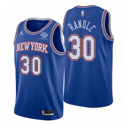 2020-21 New York Knicks # 30 Julius Randle Camiseta Azul Declaración EDICIÓN