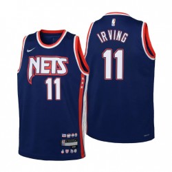 2021-22 Brooklyn Nets Kyrie Irving # 11 75 aniversario Navy Juventud Camiseta Ciudad