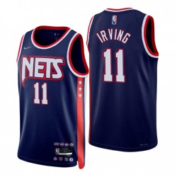 2021-22 Brooklyn Nets Kyrie Irving # 11 Ciudad 75 aniversario Navy Camiseta