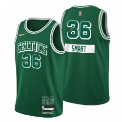 2021-22 Boston Celtics Marcus Smart # 36 Ciudad Edición 75 Aniversario Green Swing Swing Camiseta Diamond