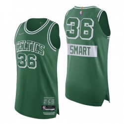 Boston Celtics 2021-22 NBA 75th Marcus Smart # 36 Auténtico Ciudad de Camiseta Verde