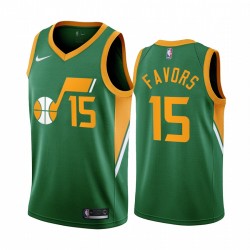 2020-21 Utah Jazz Derrick Favores Greneed Edition Green & 15 Camisetas