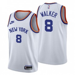 New York Knicks Kemba Walker # 8 75 aniversario Blanco Camiseta